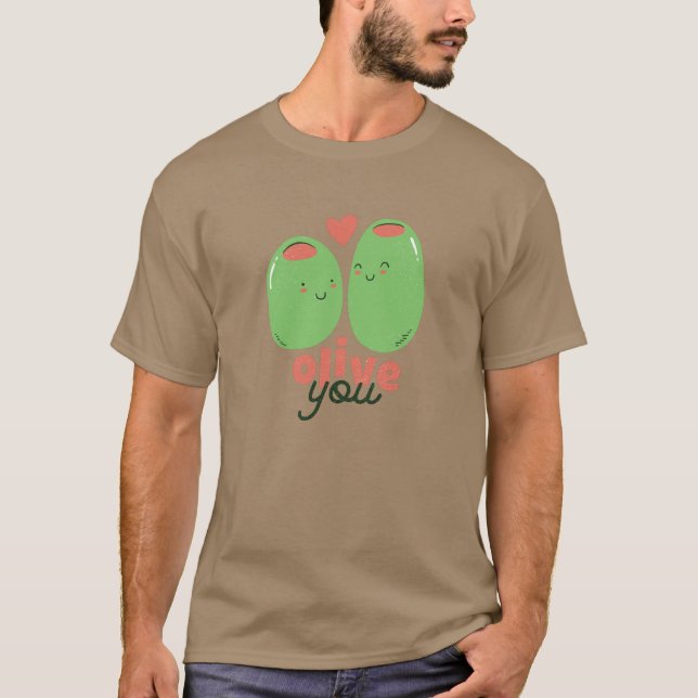 Camiseta Gracioso Olive You Foodie Love Graphics Wordplay (Anverso)