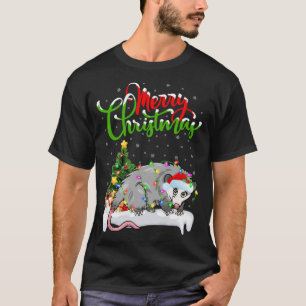 Camiseta Gracioso Opossum Animal Lover Xmas Iluminación Opo