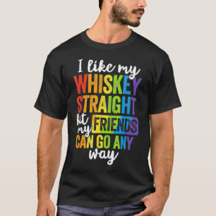 Camiseta Gracioso Orgullo Aliado LGBT Regalo Whiskey Straig