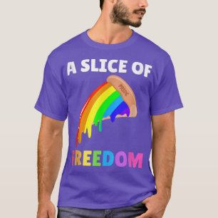 Camiseta Gracioso Orgullo Gay Arcoiris De Pizza De Libertad