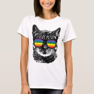 Camiseta Gracioso orgullo gay gays gafas de sol arcoiris LG