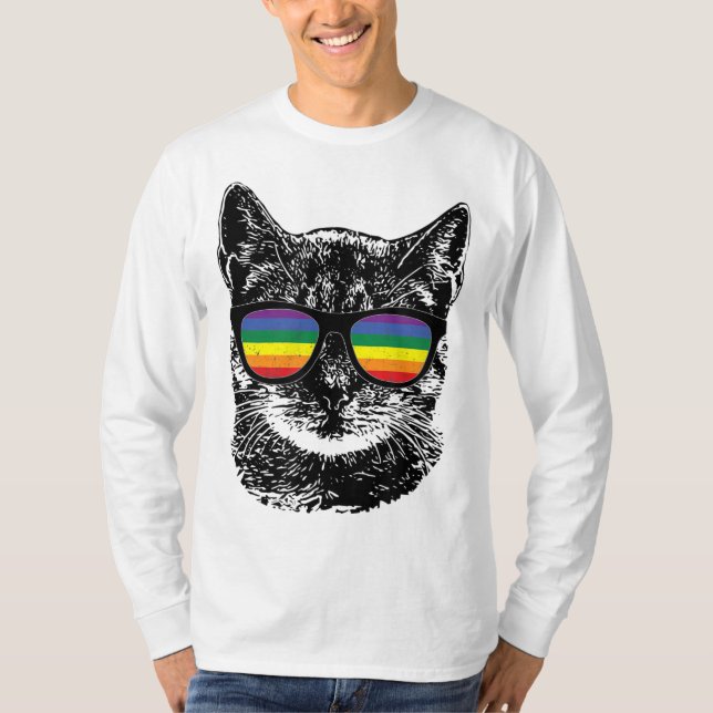 Camiseta Gracioso orgullo gay gays gafas de sol arcoiris LG (Anverso)