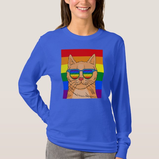 Camiseta Gracioso orgullo gay para gato malhumorado para ma (Anverso)