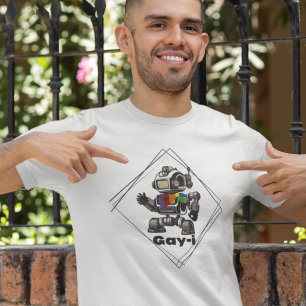 Camiseta Gracioso orgullo gay Rainbow AI Robot