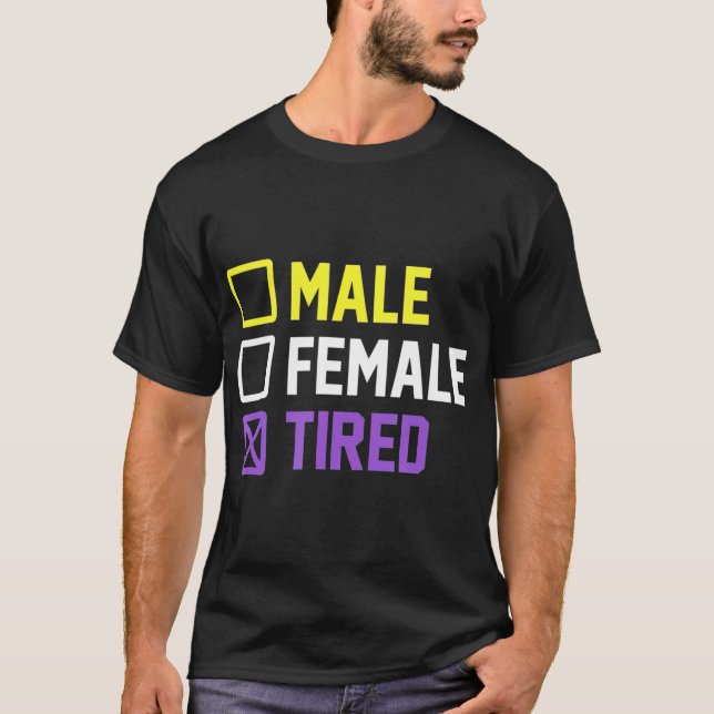 Camiseta Gracioso Orgullo LGBT Bandera no binaria T (Anverso)