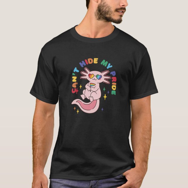 Camiseta Gracioso orgullo LGBTQ Rainbow Axolotl (Anverso)