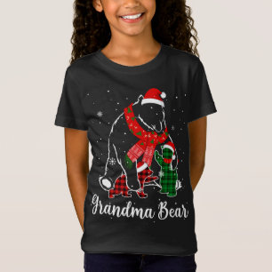 Camiseta Gracioso oso oso verde rojo vestido de abuela a ju
