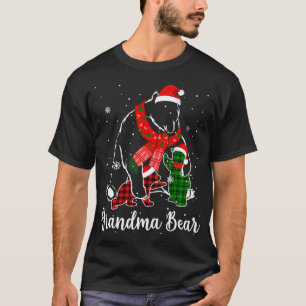 Camiseta Gracioso oso oso verde rojo vestido de abuela a ju