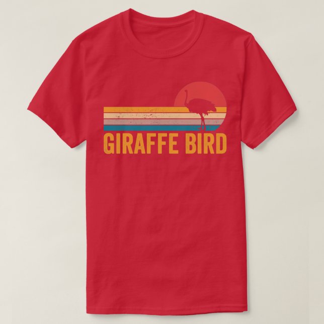 Camiseta Gracioso Ostrich Giraffe Bird Retro (Diseño del anverso)