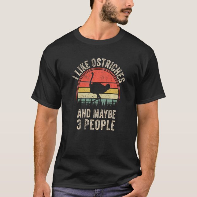 Camiseta Gracioso Ostriche Design Art Gráfico Ostriches Zoo (Anverso)