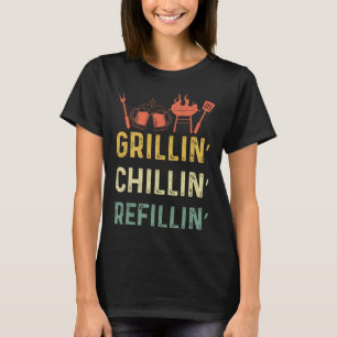 Camiseta Gracioso padre de parrillada vintage - Relleno chi