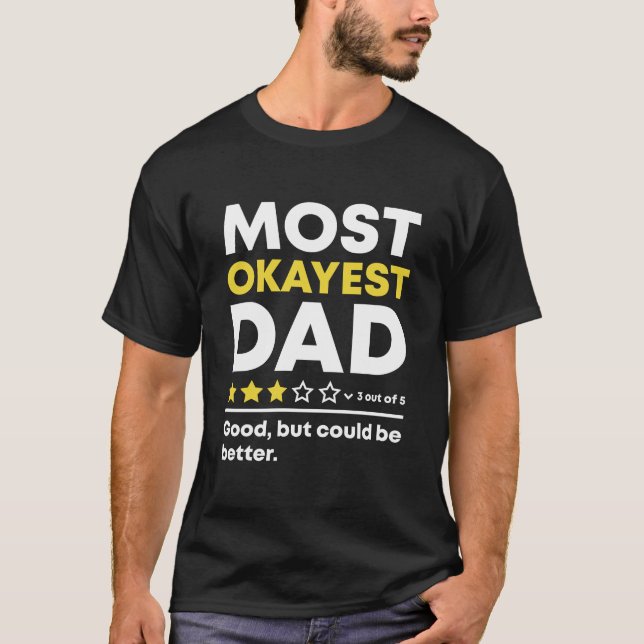 Camiseta Gracioso padre más okayés reseña las tres estrella (Anverso)