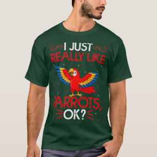 Camiseta Gracioso Pájaro De Loro Me Gusta Realmente Los Per