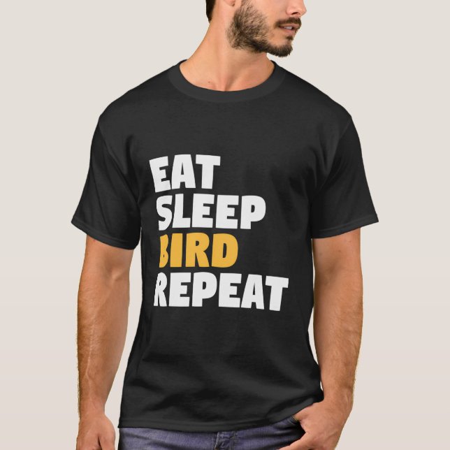 Camiseta Gracioso pájaro viendo la manga larga de la camise (Anverso)