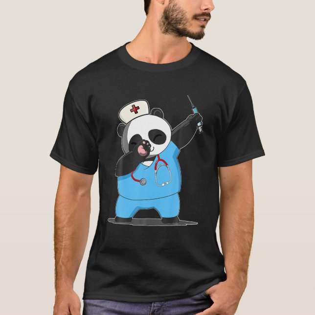Camiseta Gracioso Panda Bear Tee Dabbing Panda Bear Scrub S (Anverso)