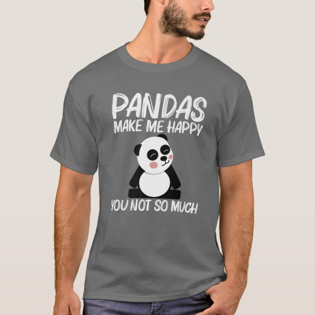 Camiseta Gracioso Panda Design Para Hombres Mujeres Oso Bla (Anverso)