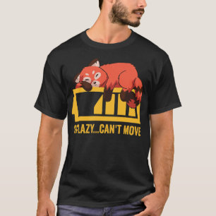 Camiseta Gracioso Panda Rojo Lazy