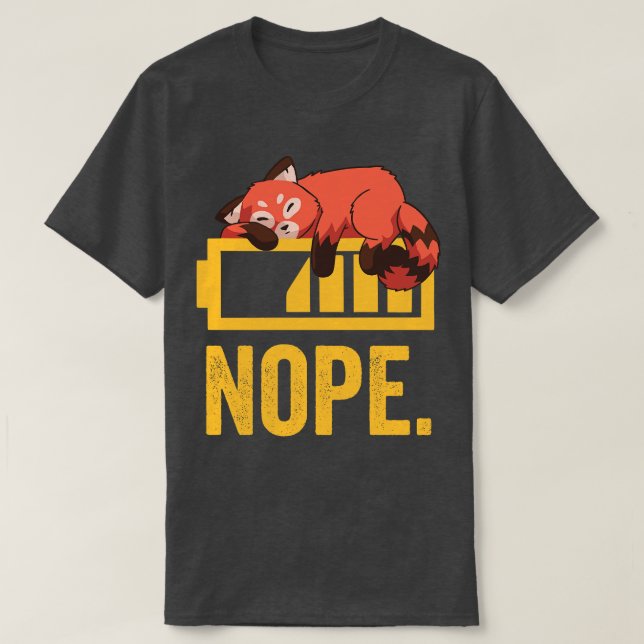 Camiseta Gracioso Panda Rojo Lazy 3 (Diseño del anverso)