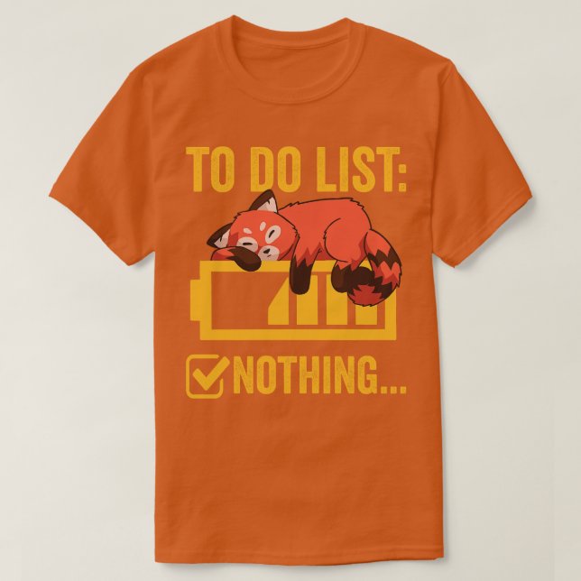 Camiseta Gracioso Panda rojo para hacer lista (Diseño del anverso)