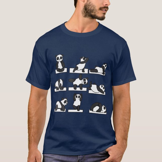 Camiseta Gracioso Panda Yoga Para Hombres Mujeres Pilates R (Anverso)