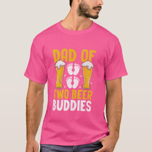 Camiseta Gracioso Papá De Cervezas Gemelas Bebiendo Revea D