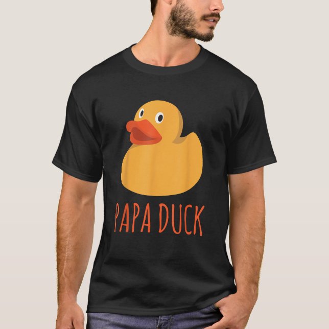 Camiseta Gracioso papá Duck de caucho familia con papá (Anverso)
