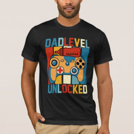 Camiseta Gracioso Papá Nivel Videojuegos Desbloqueados