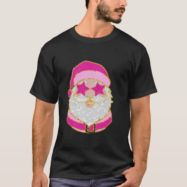 Camiseta Gracioso Papá Noel Gafas de sol Feliz Navidad (Anverso)