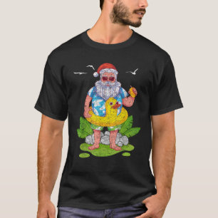 Camiseta Gracioso Papá Noel Tropical Christine Hawaiian Sum