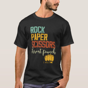 Camiseta Gracioso papel de rock tijeras de trompo gané T Sh