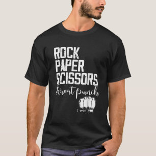 Camiseta Gracioso papel de rock tijeras de trompo gané T Sh