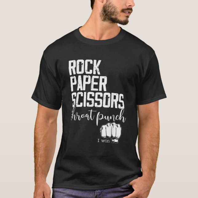 Camiseta Gracioso papel de rock tijeras de trompo gané T Sh (Anverso)
