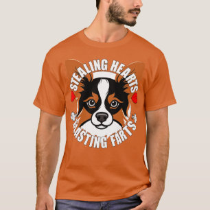 Camiseta Gracioso Papillon robando corazones blastando Perr