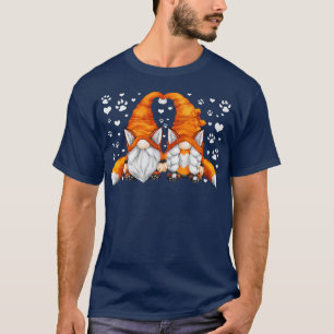 Camiseta Gracioso Para Gnome CoupleCute Heart & Paw Pattern