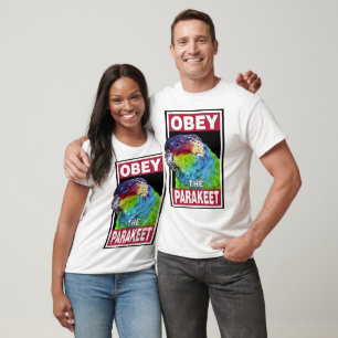 Camiseta Gracioso Parakeet Marcado Ochre - Arte de pájaro