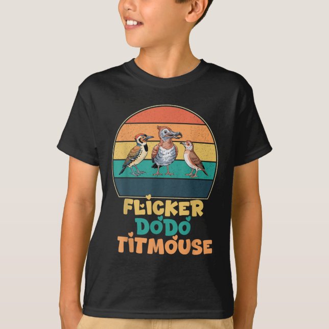 Camiseta Gracioso parpadeo Dodo Titmouse Bird Watch Nature  (Anverso)