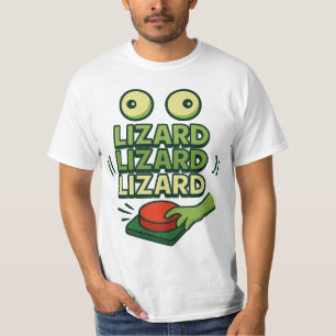 Camiseta Gracioso parpadeo Lizard verde pulsando botón Soni