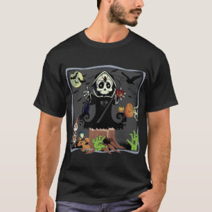 Camiseta Gracioso parrillada barrena zombies calabaza esque