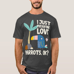 Camiseta Gracioso Parrot Lover Design Solo Me Encantan El A