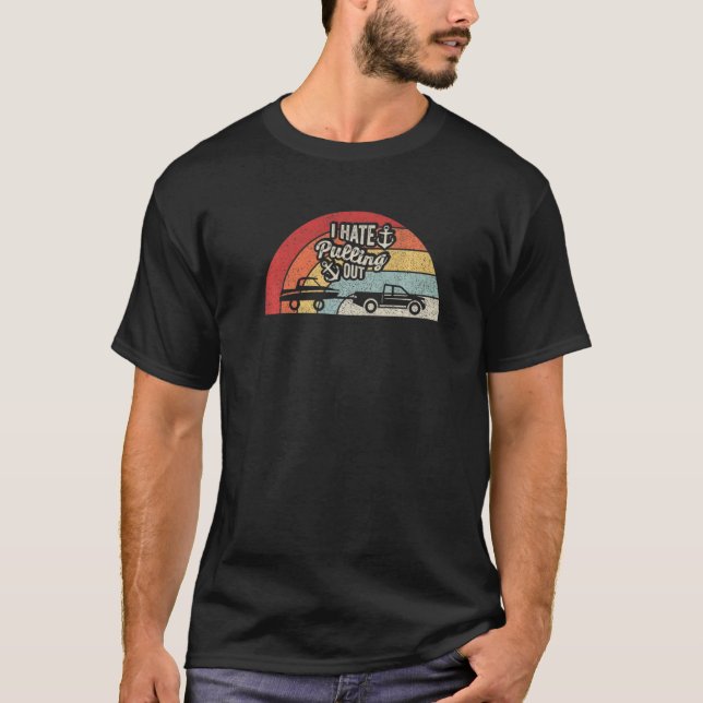 Camiseta Gracioso paseo de remolque retro odio lanzarte (Anverso)