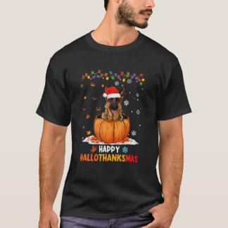 Camiseta Gracioso Pastor Alemán En La Calabaza Feliz Hallog