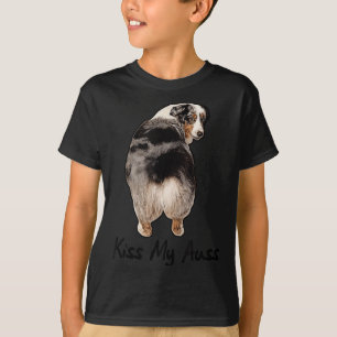 Camiseta Gracioso pastor australiano en miniatura besar a m