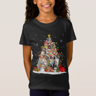 Camiseta Gracioso Pastor Australiano Perro Nochebuena