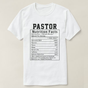 Camiseta Gracioso Pastor Nutrición Hechos Regalo de líder e