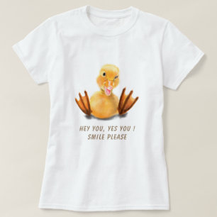 Camiseta Gracioso Pato Amarillo Jugador Wink Happy Smile -