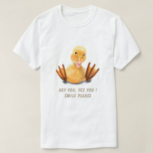 Camiseta Gracioso Pato Amarillo Jugador Wink Happy Smile