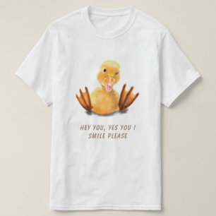 Camiseta Gracioso pato amarillo juguetón Wink feliz Persona