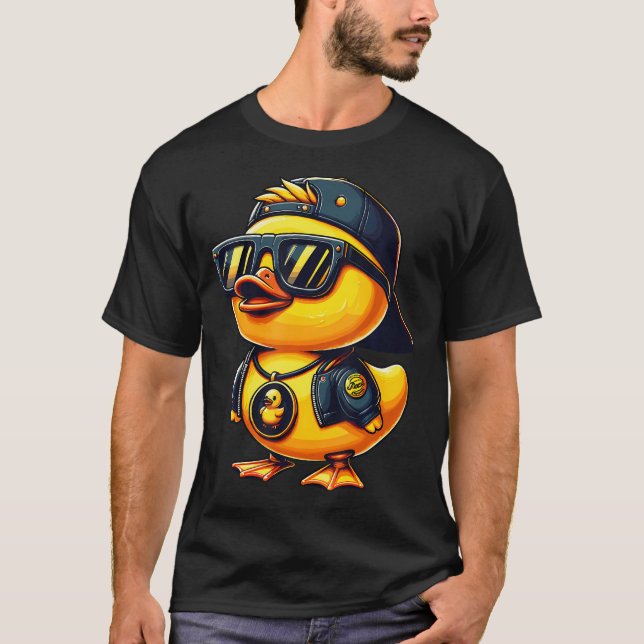Camiseta Gracioso Pato De Goma Para Niños Pato Vestido De G (Anverso)