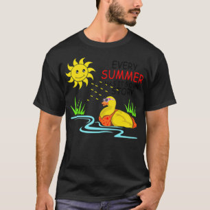 Camiseta Gracioso pato de natación bikini en el laboratorio
