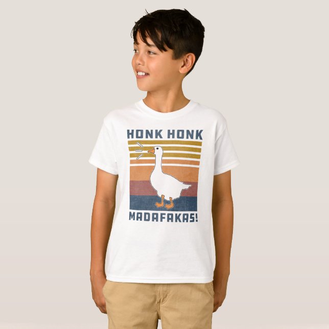 Camiseta Gracioso pato retro honk ganso madafakas (Anverso completo)